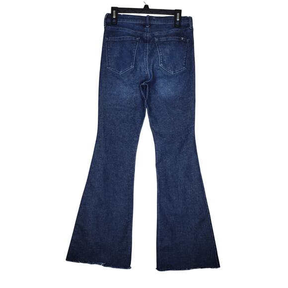 Jessica Simpson Daisy Flare Jeans Womens 6 Dark Blue Stretch High Rise Hippie - Picture 2 of 7